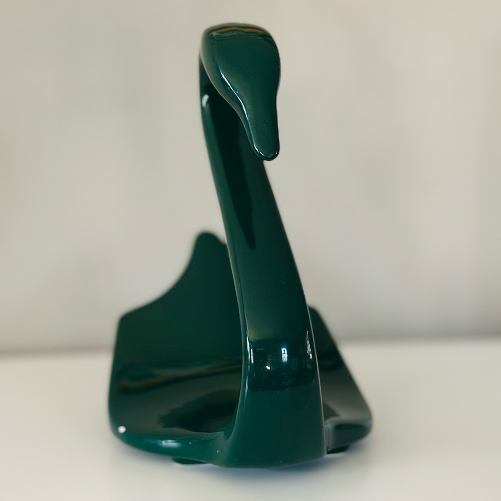 GREEN SALE 🍀 Dark green ceramic swan - Picture 4 of 12